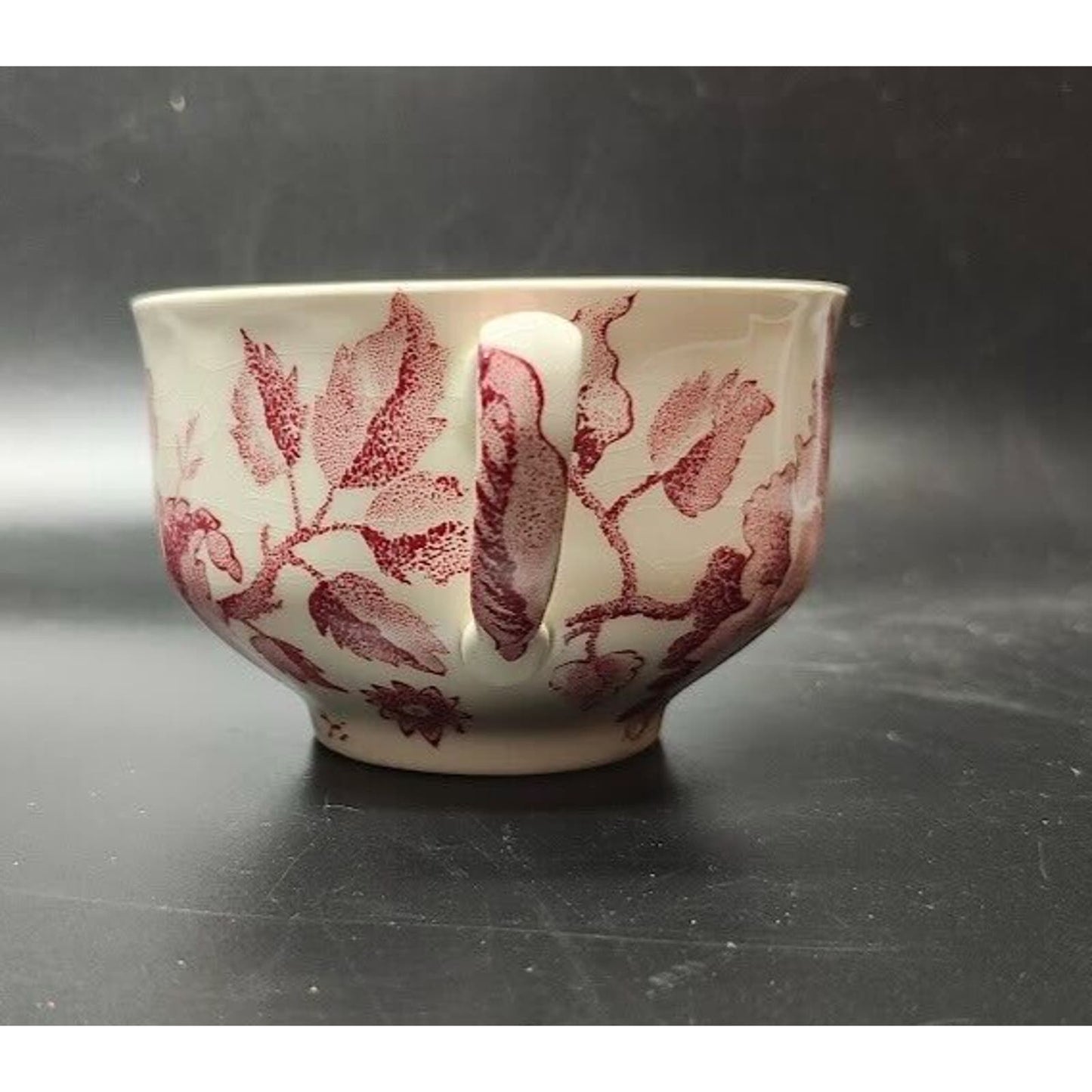 English Chippendale Coffee Cup Red/Pink on White by Johnson Bros.1935-65