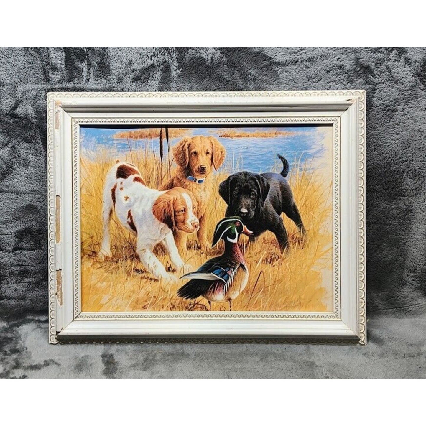 Gundog Puppies Print - Jim Killen - Framed print on board "Come play with us"