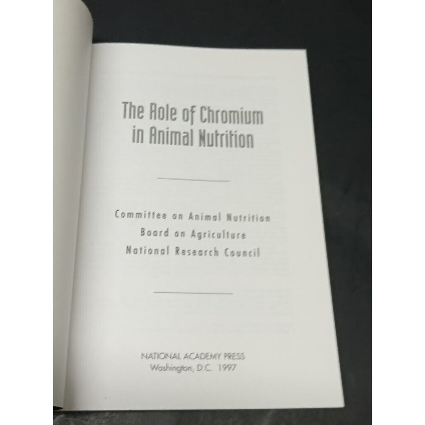 The Role of Chromium in Animal Nutrition (Paperback) National Research Council