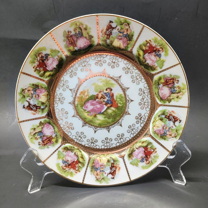 3 Arnart, Fragonard, Love Story-Courting Couple,8”Cabinet Plate, Royal Vienna Style