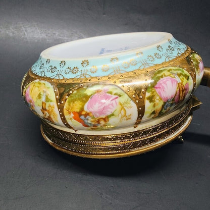 Gorgeous Porcelain Silent Butler with Courtship Panels Arnart Royal Vienna MINT