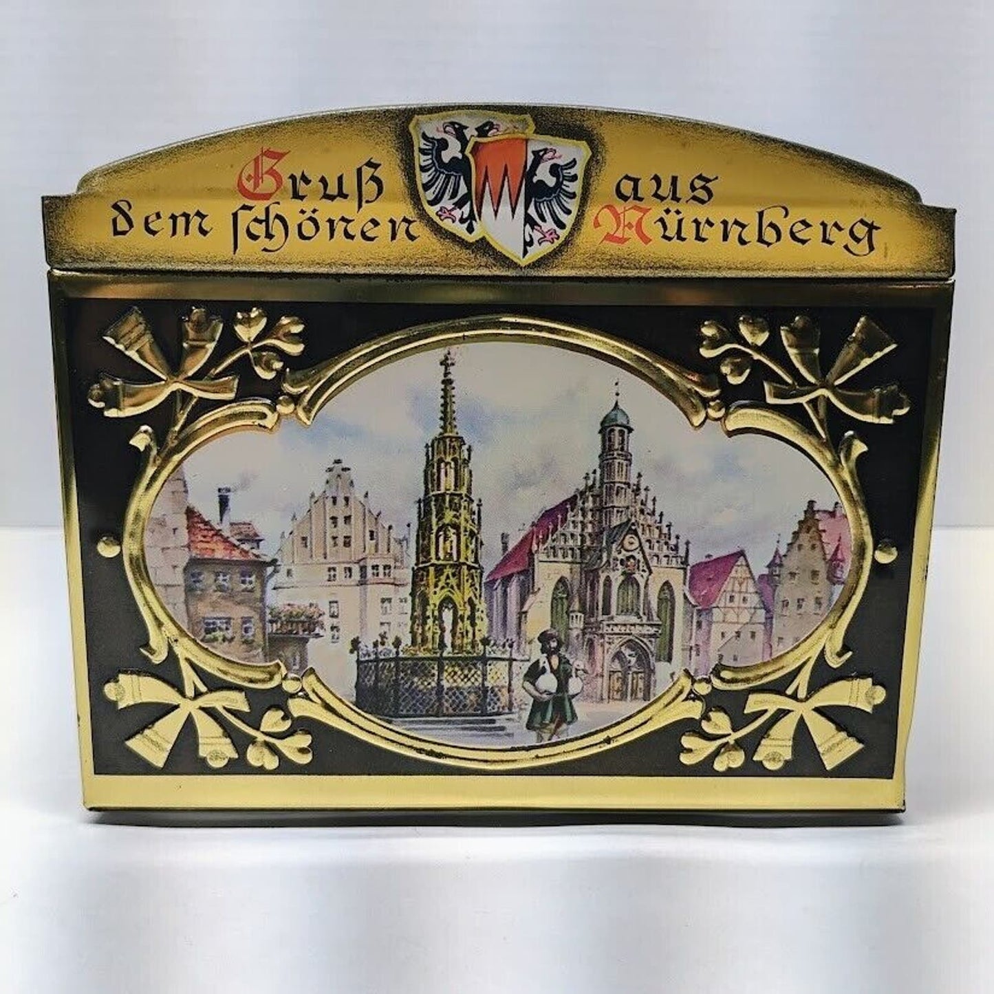 Decorative Collectible German Tin Box - Gottfried Wicklein Nuremberg Gingerbread