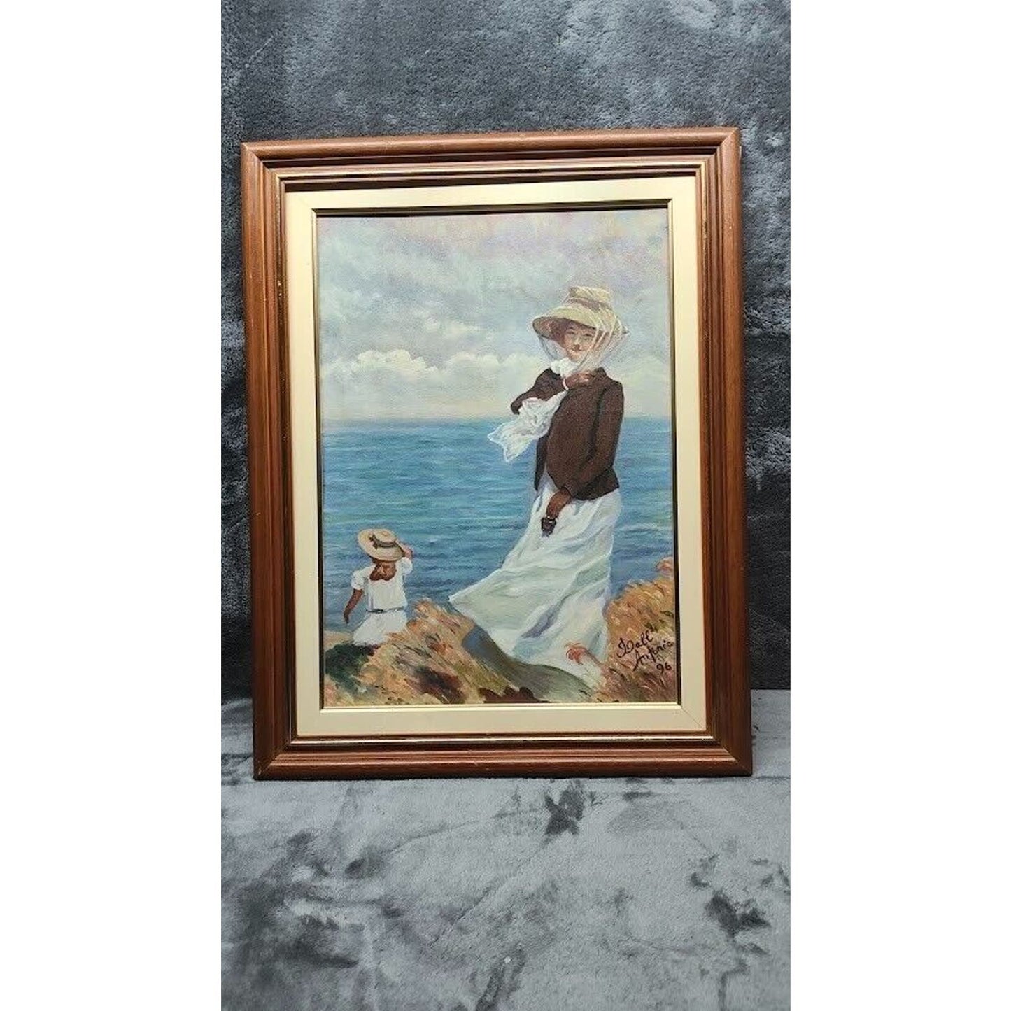 A WINDY DAY BY Daniel Hernandez Oil on canvas signed Antonia 96, 23 x 18 Framed