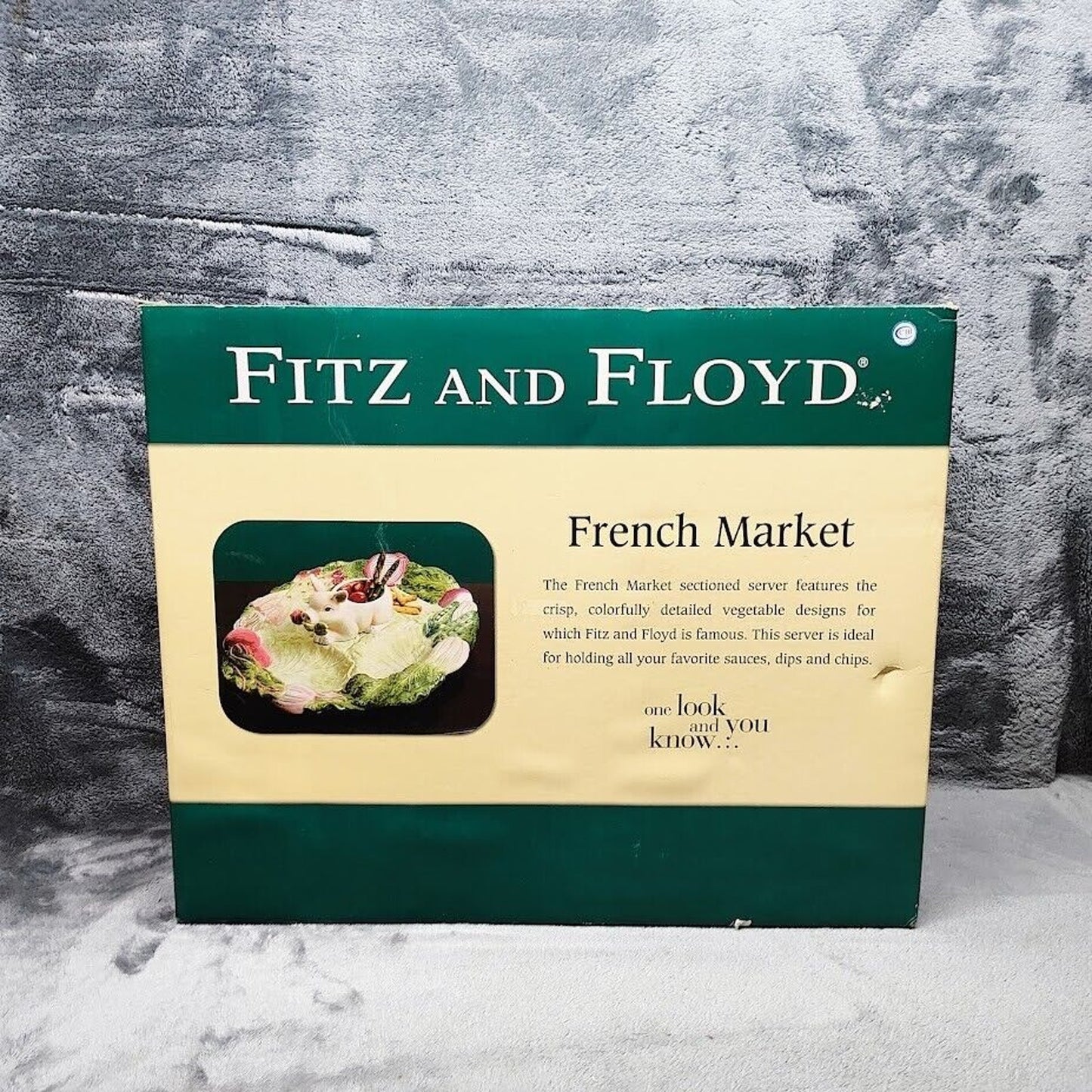 NEW Fitz & Floyd French Market Sectioned Server Large Platter Tray w/ Pig