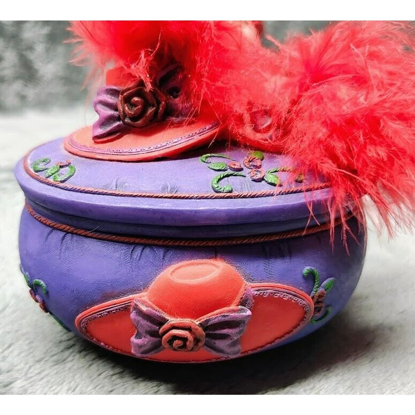 Red Hat society items 4 pcs - shelf sitter, bobble head, earrings, trinket box