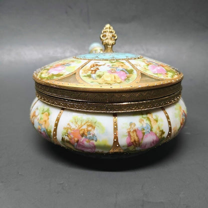 Gorgeous Porcelain Silent Butler with Courtship Panels Arnart Royal Vienna MINT