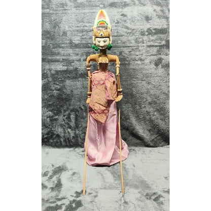 Vintage Wayang Golek Wooden Bali Puppet Indonesia Asian Stick Puppet Marionette