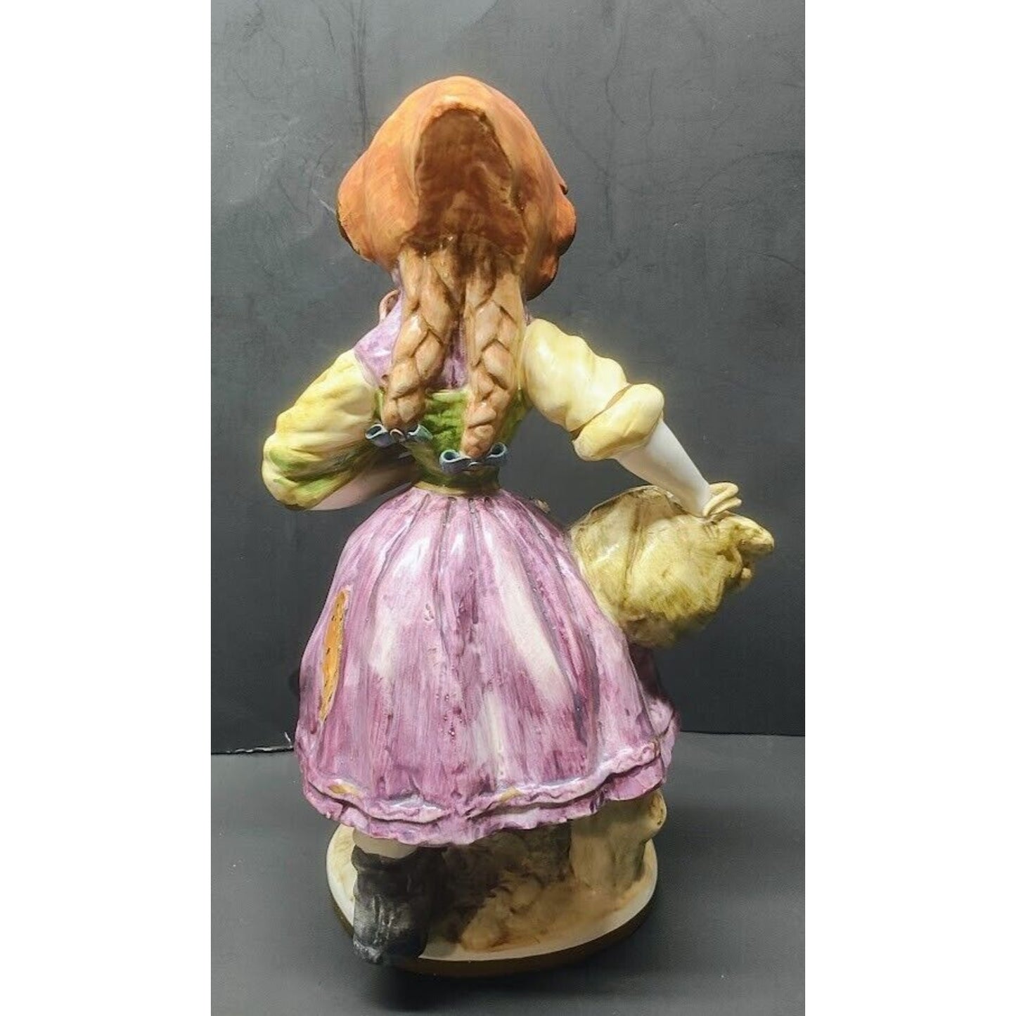 Vintage LG CAPODIMONTE "Peasant Girl carrying Flowers" Figurine! ITALY 12" Bella