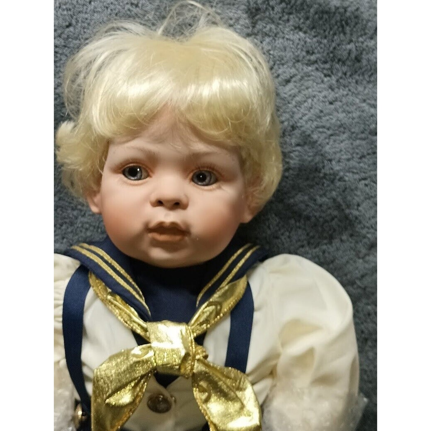 PAIR Precious Heirlooms 1991 Spanos Jacques & Jolie Nautical Porcelain Boy Doll