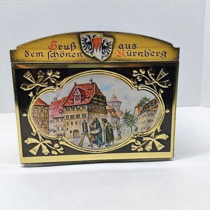 Decorative Collectible German Tin Box - Gottfried Wicklein Nuremberg Gingerbread