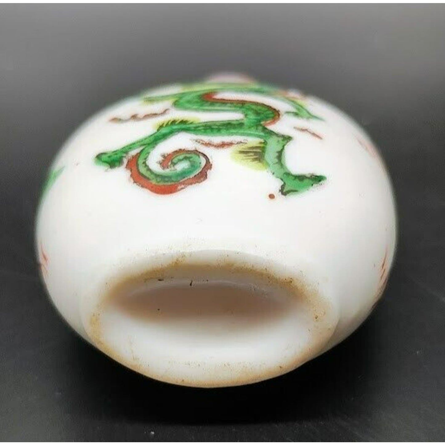 Vintage Chinese Porcelain Bottle with Dragon on both sides