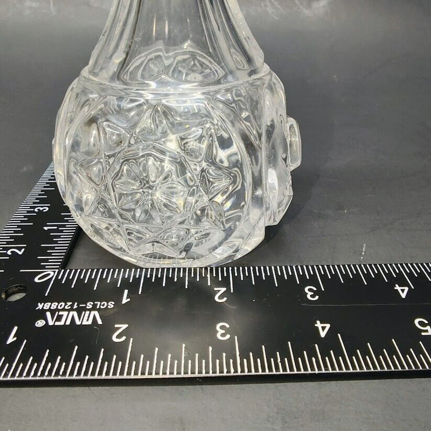 Crystal Clear Cut Glass Art Deco Decanter with Stopper Cruet