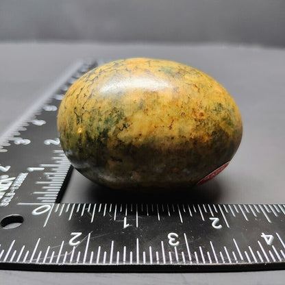 Vintage Italian Stone Egg Easter Egg Dark Green 2.5 inches With Sticker