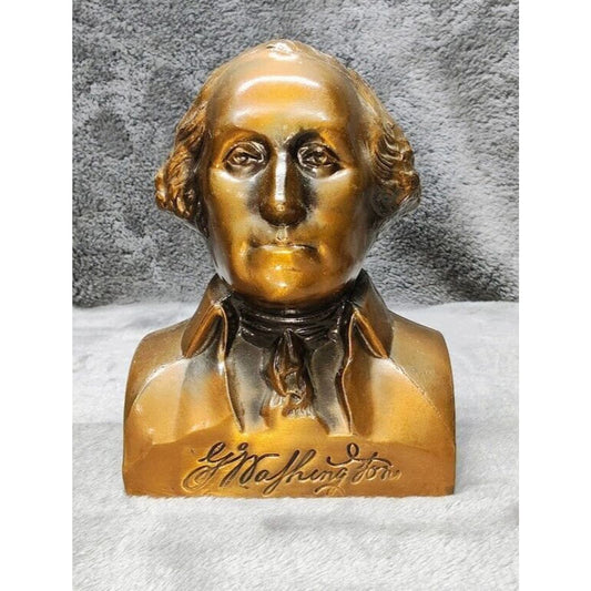 Vintage George Washington Banthrico Piggy Bank Copper Bust Paperweight Collector