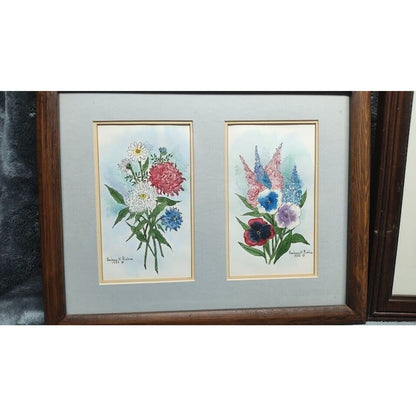 Lot of 3 - ORIGINAL Watercolors By BARBARA H. RIEHM Framed & Matted 1982 & 1985