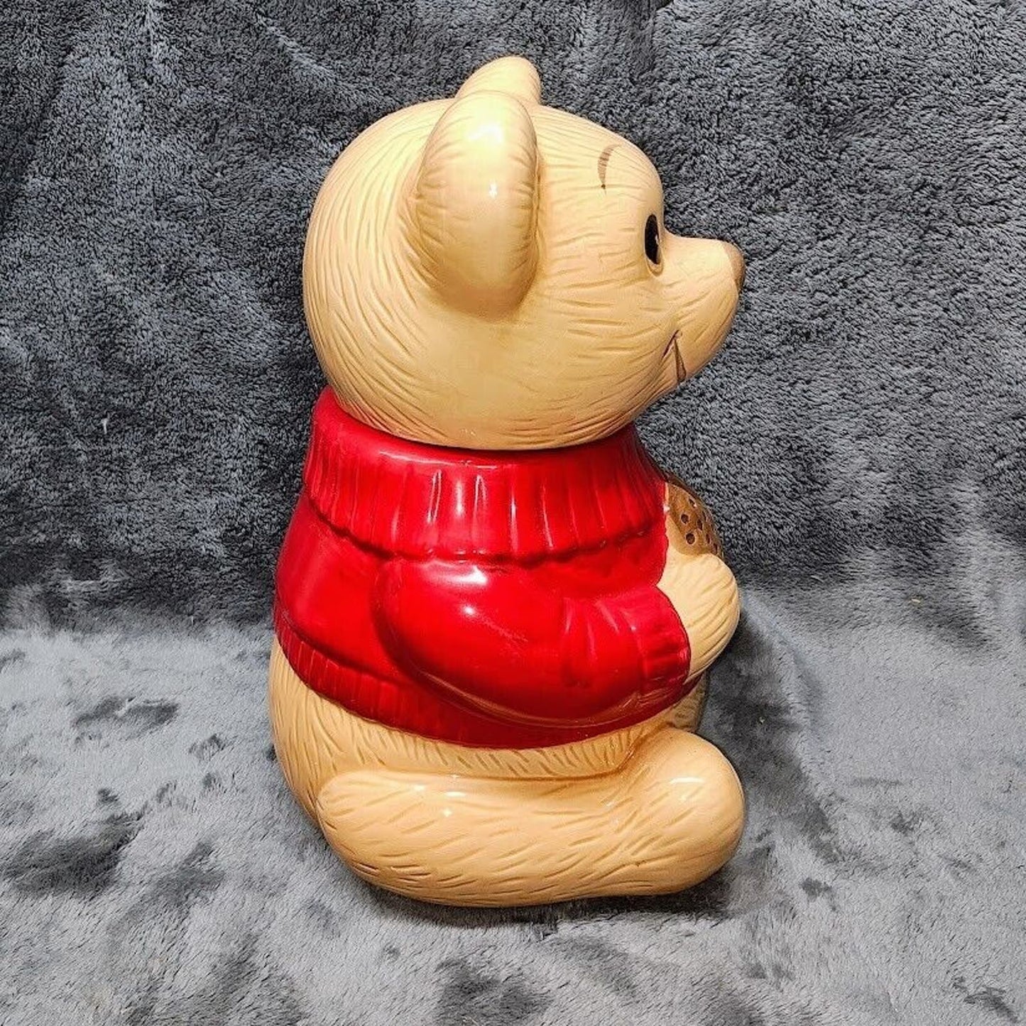 Vintage Unbranded Handmade Old Style Winnie the Pooh Ceramic Cookie Jar 1980's