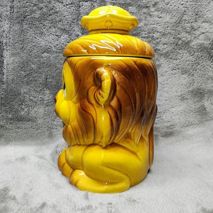 Vintage Lion King Cookie Jar, Red Lollipop Crown Japan