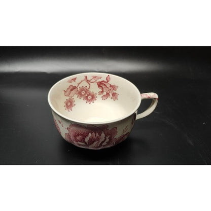 English Chippendale Coffee Cup Red/Pink on White by Johnson Bros.1935-65