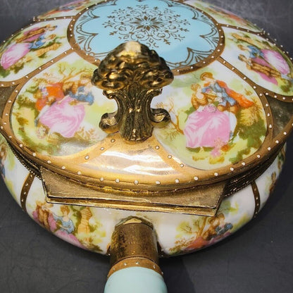 Gorgeous Porcelain Silent Butler with Courtship Panels Arnart Royal Vienna MINT