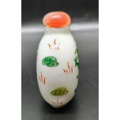 Vintage Chinese Porcelain Bottle with Dragon on both sides