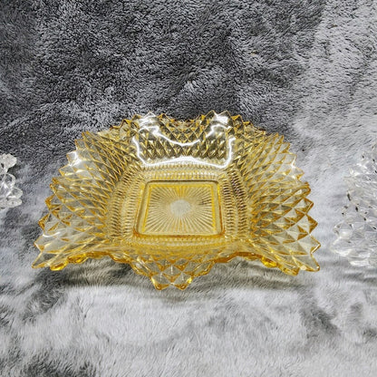 Vintage 4" Orange Carnival Glass Ashtray, Candy Dish, Trinket Dish