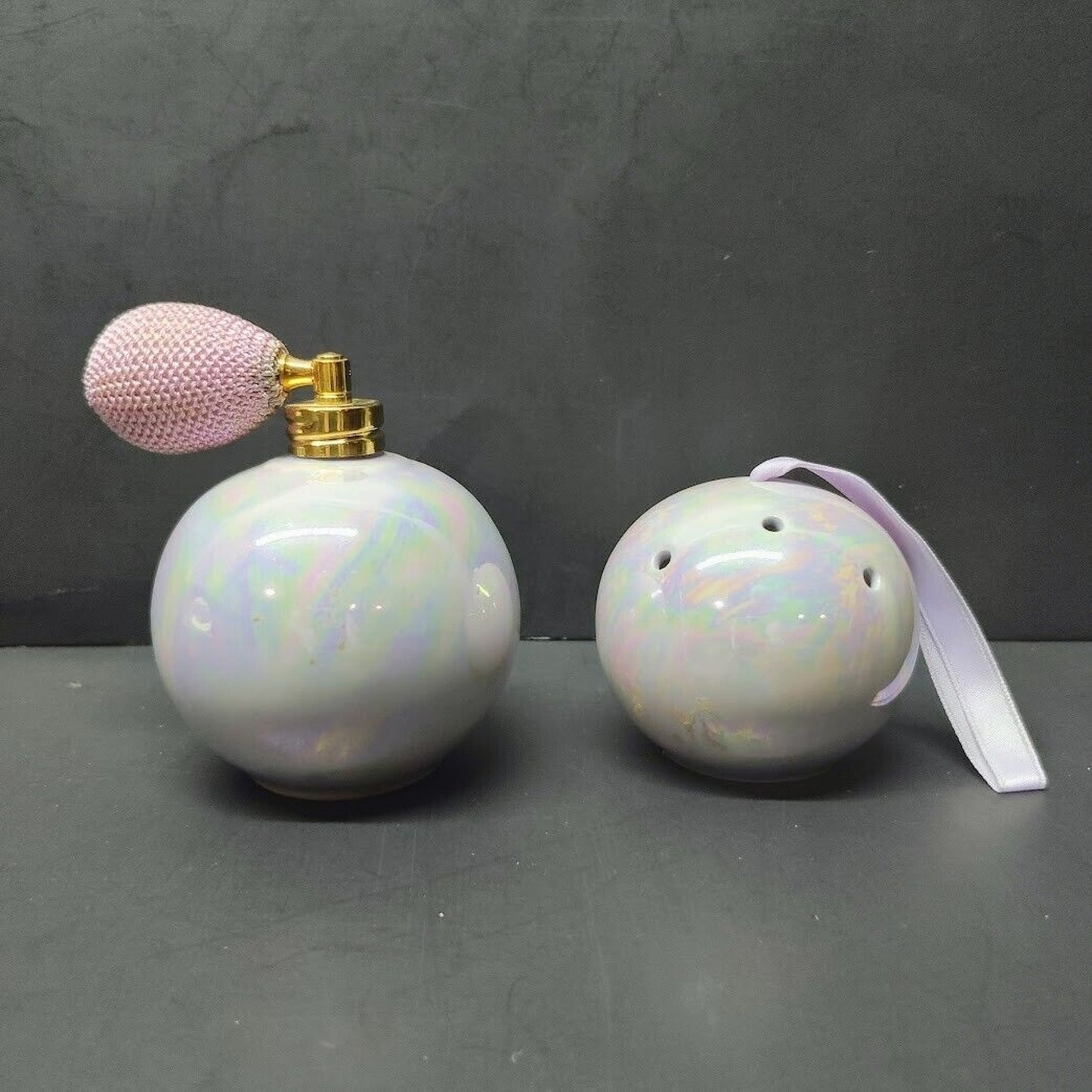 Iridescent Glass Perfume Bottle Atomizers Ceramic Pomander Fragrance Ball potpourri Holder