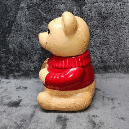 Vintage Unbranded Handmade Old Style Winnie the Pooh Ceramic Cookie Jar 1980's