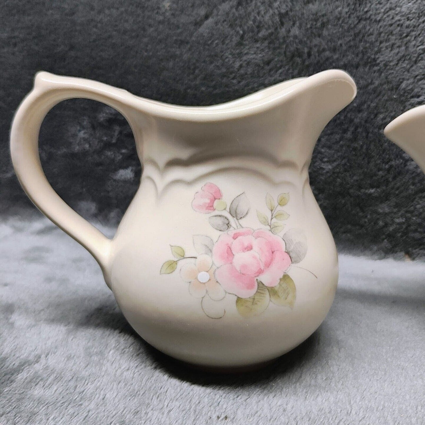 Pfaltzgraff Tea Rose Gravy Boat Server and Two (2) Creamers/Pitchers