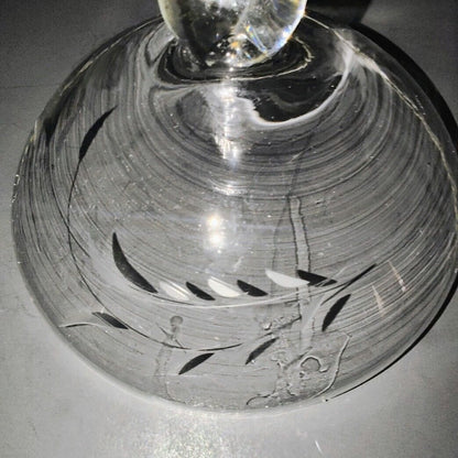 Vintage DUCHIN CREATION - Sterling silver base - etched glass Compote candy dish