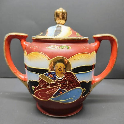 Occupied Japan COFFEE / TEA SET MORIAGE SATSUMA STYLE GEISHA HAND PAINTED 14 PCS