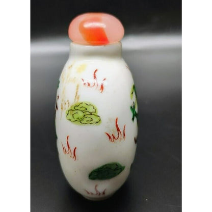 Vintage Chinese Porcelain Bottle with Dragon on both sides