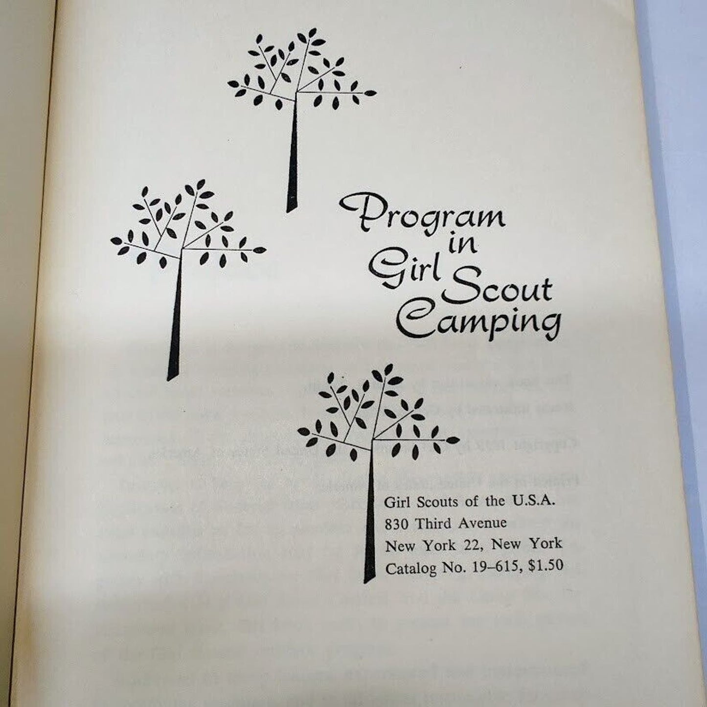 Vintage 1959 Program in Girl Scout Camping Book & 1949 Girl Scout Sing Together