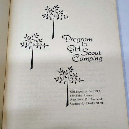 Vintage 1959 Program in Girl Scout Camping Book & 1949 Girl Scout Sing Together