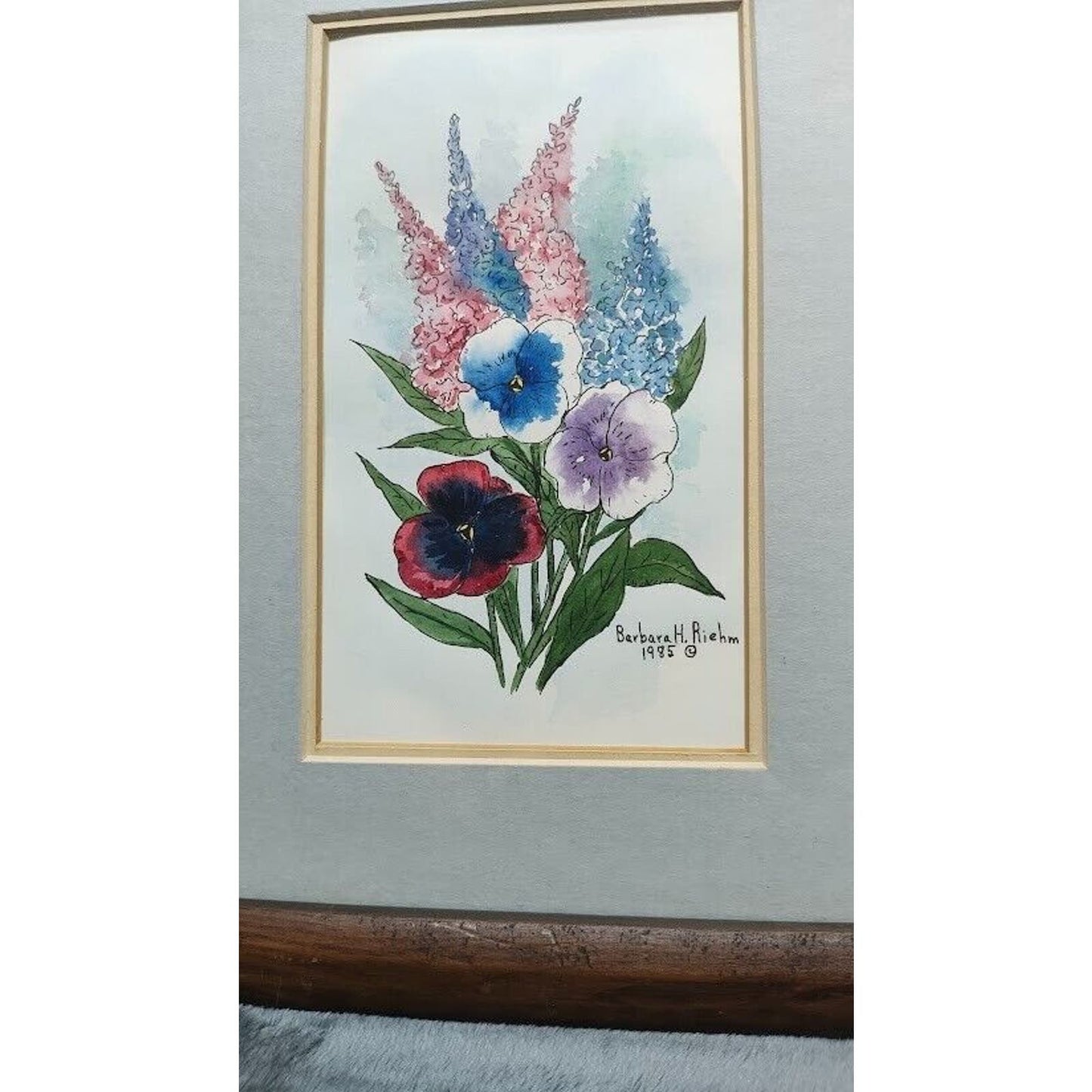 Lot of 3 - ORIGINAL Watercolors By BARBARA H. RIEHM Framed & Matted 1982 & 1985