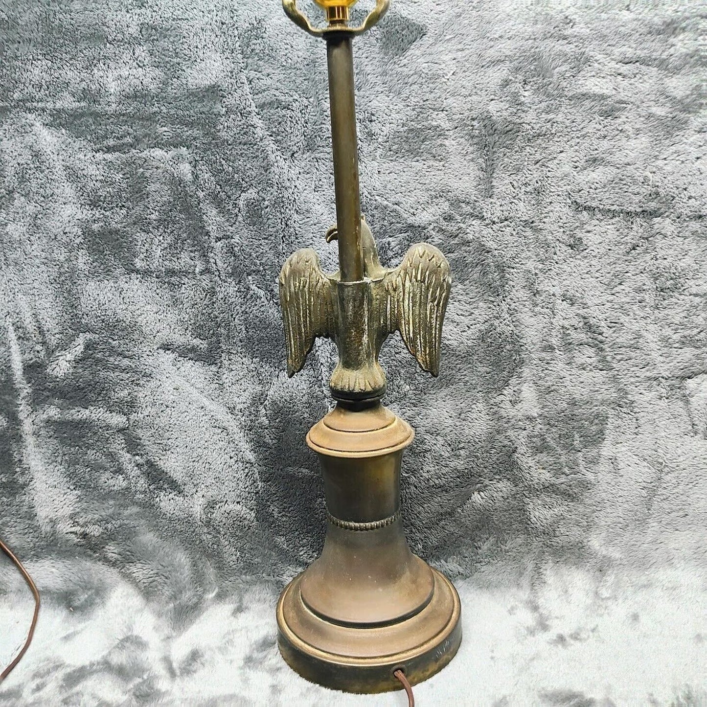 Vintage Federal Art Brass & Wood American Eagle Bird 28" Table Lamp - Tested