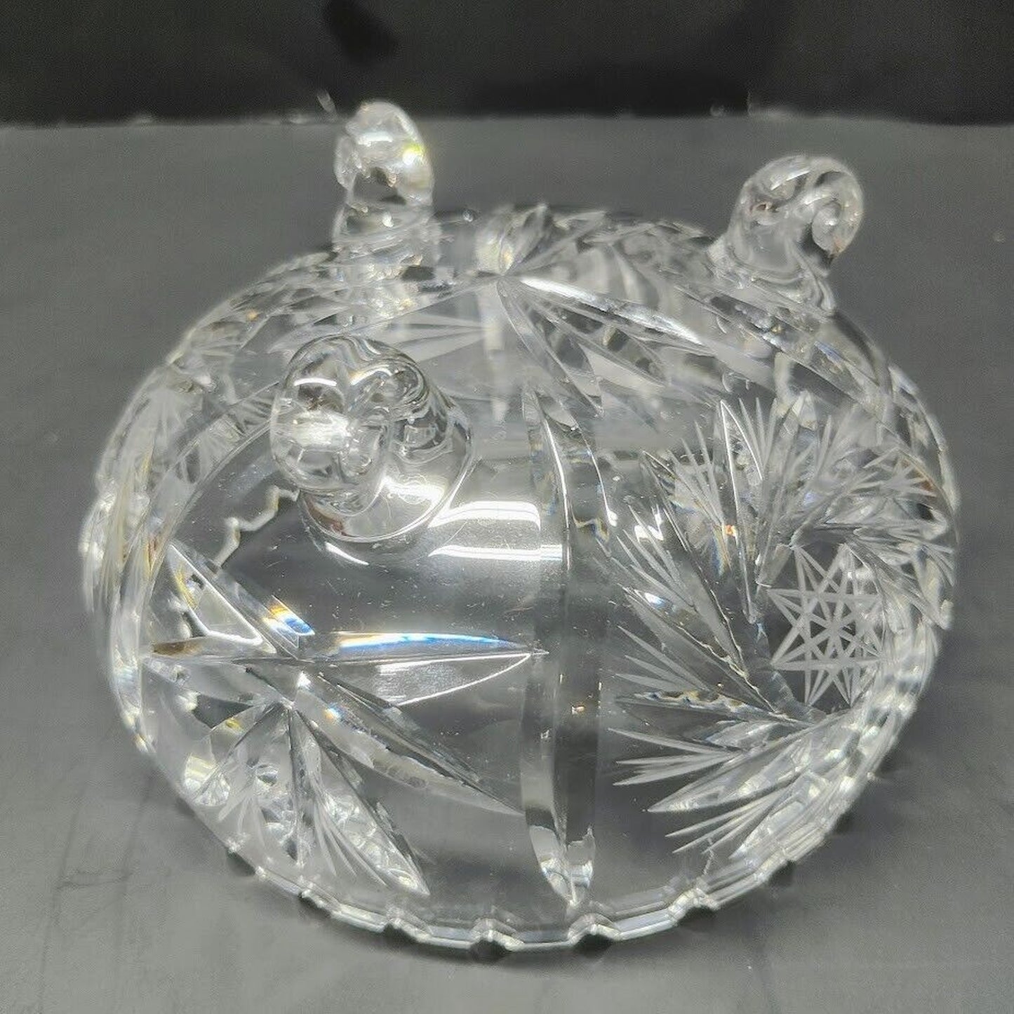 American brilliant cut glass footed bowl pinwheel and star excellent condition