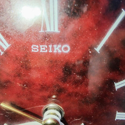 Vintage Seiko Quartz Lucite and Brass Desk Mantle Clock QQZ337S Made in Japan