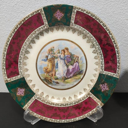 set of 2 Antique Royal Vienna Plate 1883-1914 Allegorical Scene 11” Round