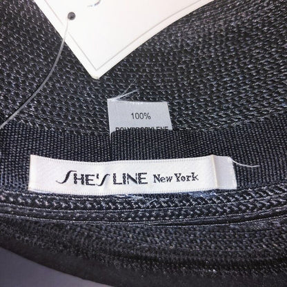 She's Line New-York Women Hat Black W/ Side Black and White Bow Pre-Owned w/ Tag