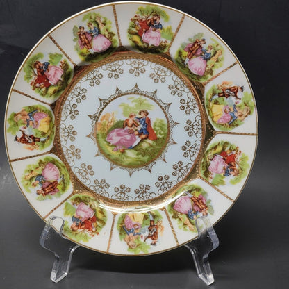 3 Arnart, Fragonard, Love Story-Courting Couple,8”Cabinet Plate, Royal Vienna Style