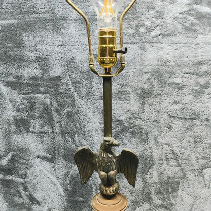 Vintage Federal Art Brass & Wood American Eagle Bird 28" Table Lamp - Tested