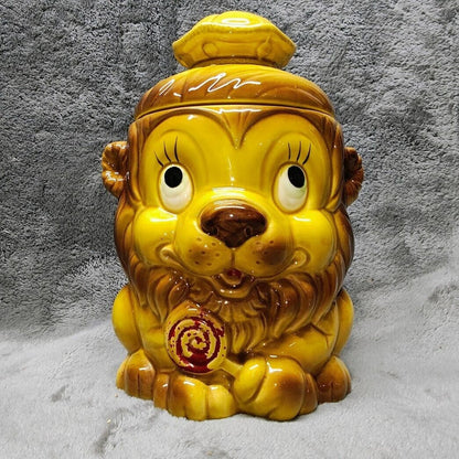 Vintage Lion King Cookie Jar, Red Lollipop Crown Japan