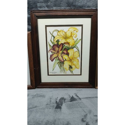 Lot of 3 - ORIGINAL Watercolors By BARBARA H. RIEHM Framed & Matted 1982 & 1985