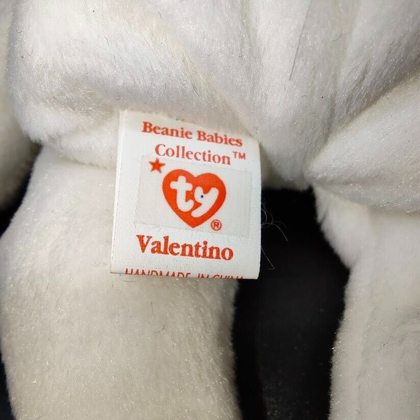 RARE TY Valentino Bear Beanie Baby 1993/1994 with Tag Errors and Brown Nose