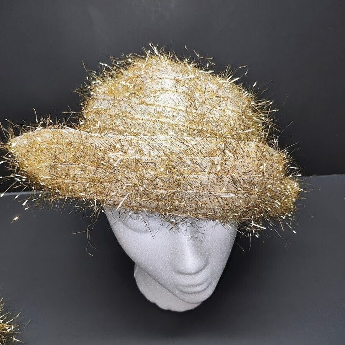 Elegant Gold Church Hat With Matching Gold scarf by Something Special