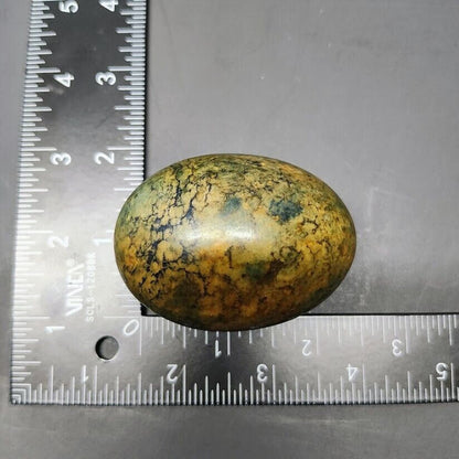 Vintage Italian Stone Egg Easter Egg Dark Green 2.5 inches With Sticker