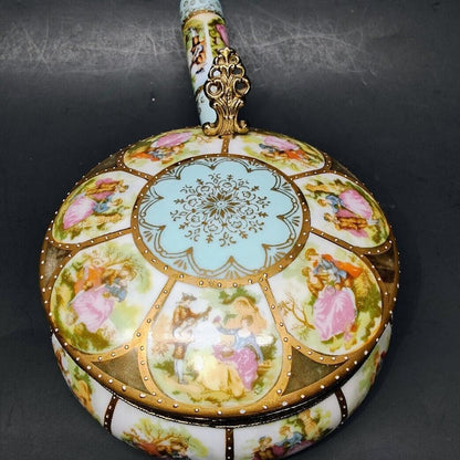 Gorgeous Porcelain Silent Butler with Courtship Panels Arnart Royal Vienna MINT