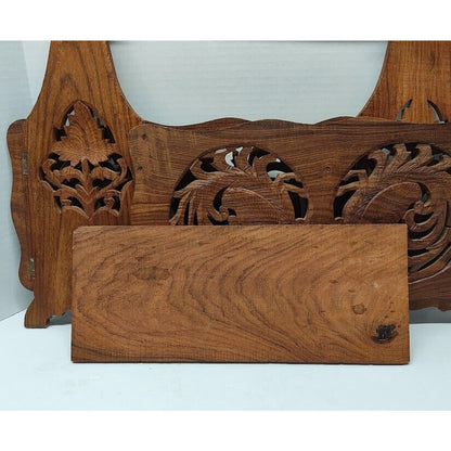 Vintage handmade wooden magazine rack-Newspaper rack-Letter holder-Carved Folk