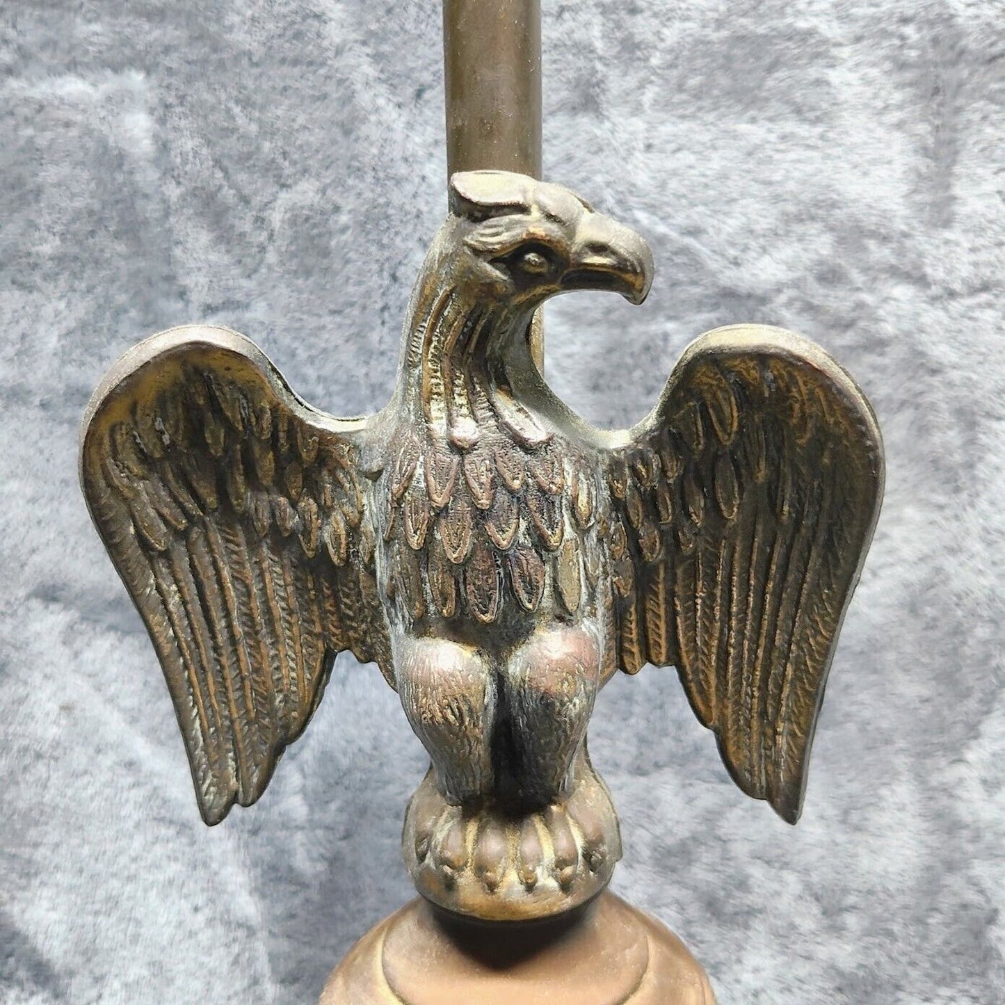 Vintage Federal Art Brass & Wood American Eagle Bird 28" Table Lamp - Tested