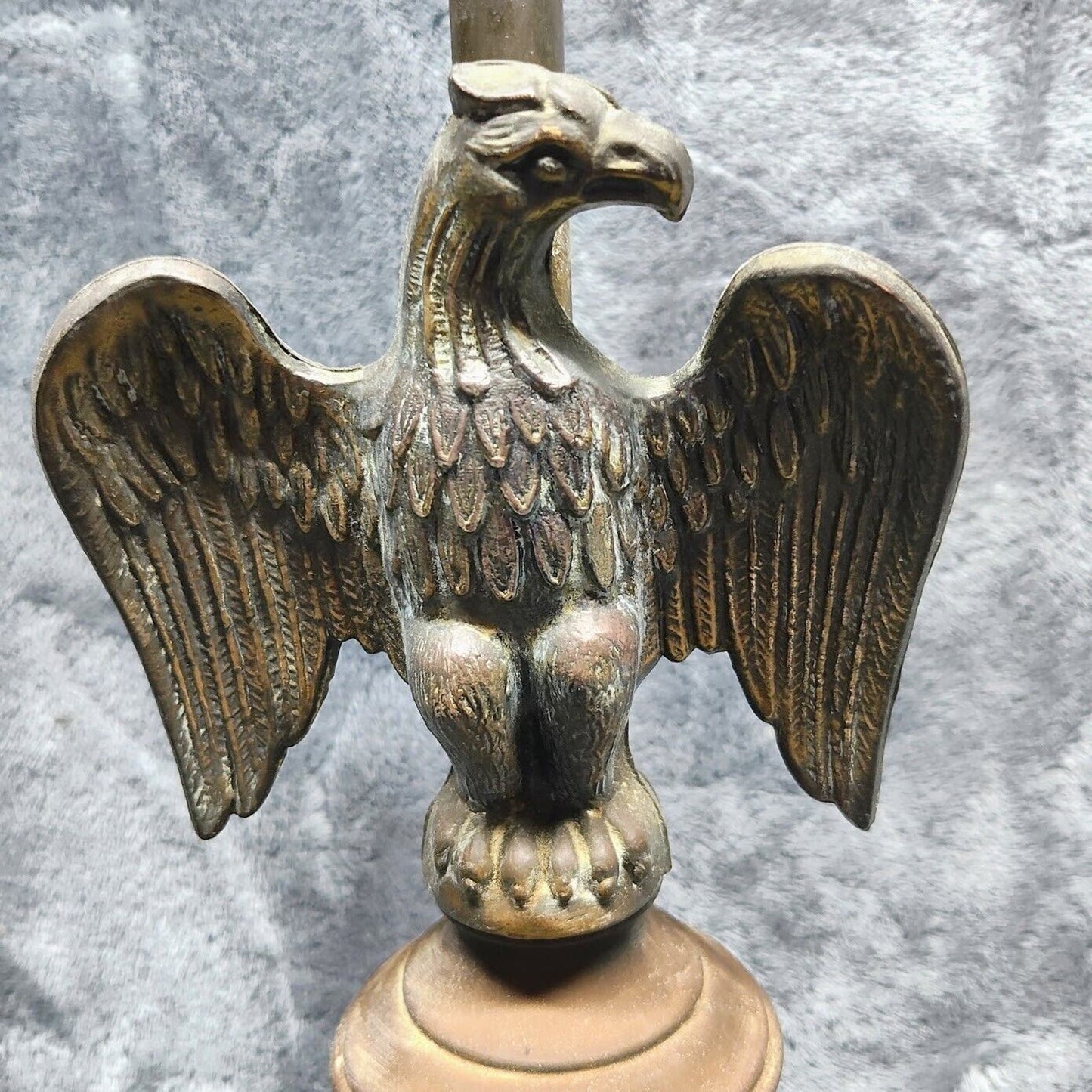 Vintage Federal Art Brass & Wood American Eagle Bird 28" Table Lamp - Tested